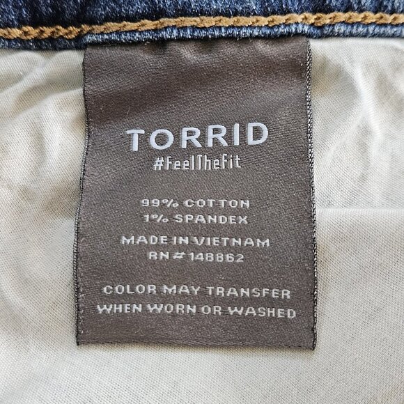 Torrid Jean Women 24S Short Blue Perfect Boyfriend Ankle Vintage Stretch Western - Picture 12 of 16